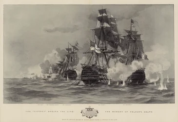 Der Sieg durchbricht die Linie, der Moment von Nelsons Tod